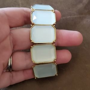 Beautiful gold toned bracelet with white stones